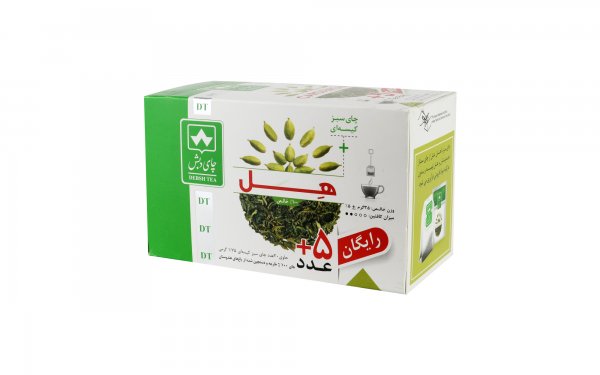 چای سبز کیسه‌ای هل دبش بسته 20+5 عددی