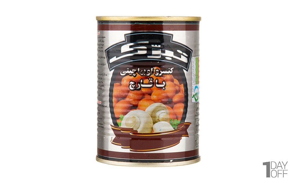 کنسرو لوبیا با قارچ تبرک مقدار 380 گرم