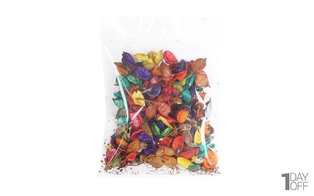 گل خشک پنبه ترکیب رنگارنگ مقدار 50 گرم