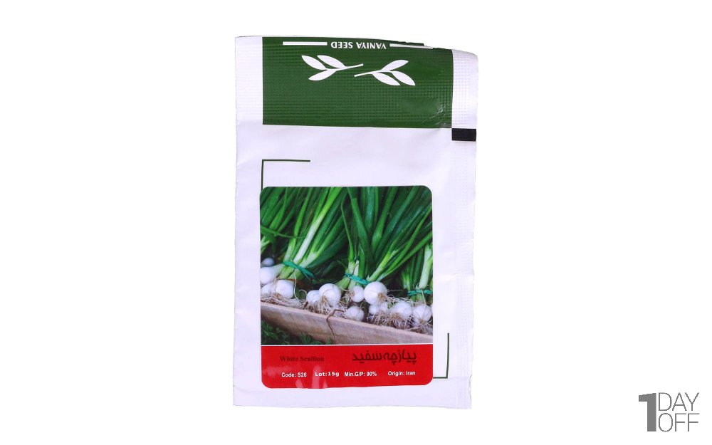 بذر پیازچه سفید (White Scallion) وانیا آذر سبزینه کد S26 مقدار 15 گرم