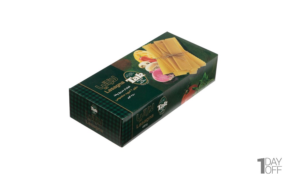 لازانیا شیاردار سریع پخت تک ماکارون مقدار 450 گرم