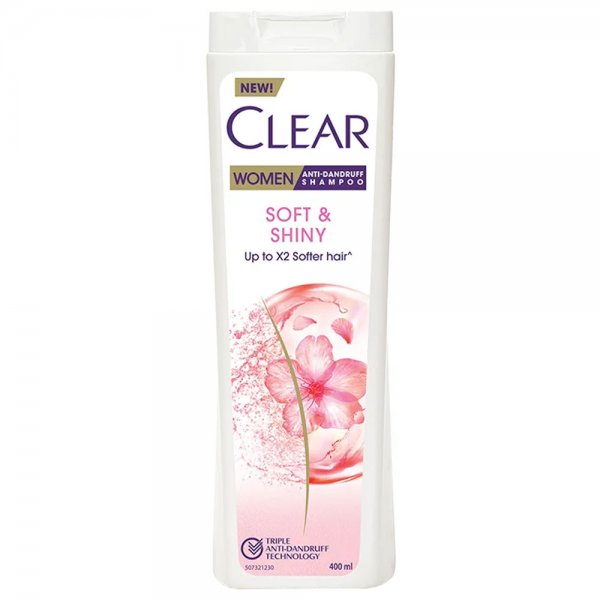 شامپو ضد شوره زنانه کلییر (Clear) مدل Soft & shiny مقدار 400 میلی‌لیتر