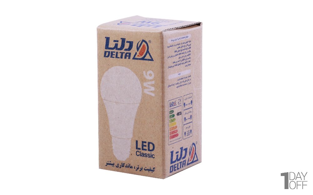 لامپ ال‌ای‌دی آفتابی 10 وات دلتا طرح حبابی پایه E27