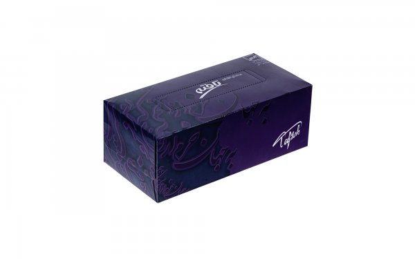 دستمال کاغذی دولایه تافته طرح سعدی بنفش بسته 150 برگ