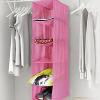 نظم‌دهنده لباس و کفش آویز 5 طبقه رنگ صورتی