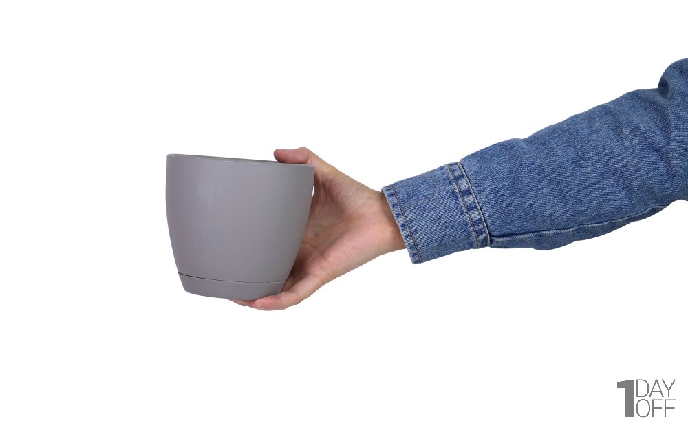 گلدان دایره‌ای طوسی سایز 12.5 کد 101 مهرنی (Mehrni)