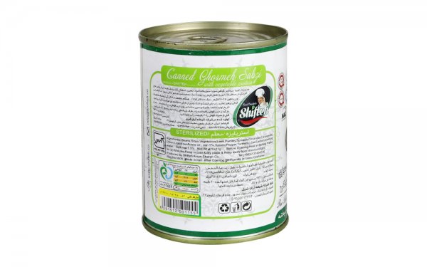 کنسرو قورمه‌سبزی با گوشت گیاهی شیفته مقدار 370 گرم