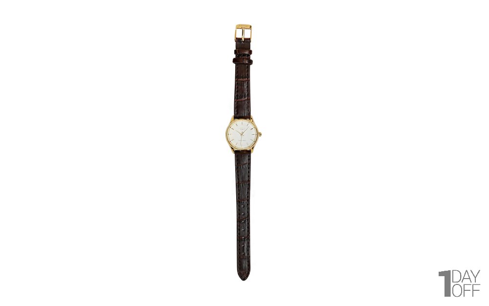 ساعت لاروس (Laros) زنانه مدل 0118-80200-S صفحه سفید با بند چرم قهوه‌ای
