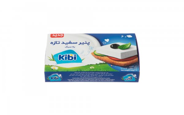 پنیر سفید تازه کیبی بسته 6 عددی مقدار 100 گرم