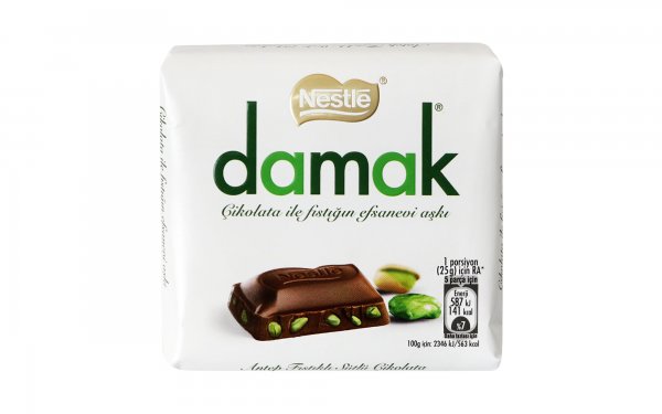 شکلات با مغز پسته داماک (damak) مقدار 63 گرم