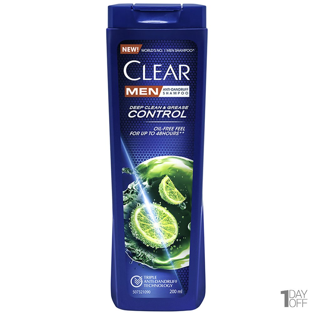 شامپو ضد شوره مردانه کلییر (Clear) مدل Deep Clean & Grease Control مقدار 200 میلی‌لیتر