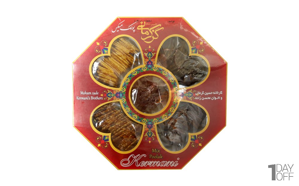 پولکی میکس 5 طعم کرمانی مقدار 500 گرم