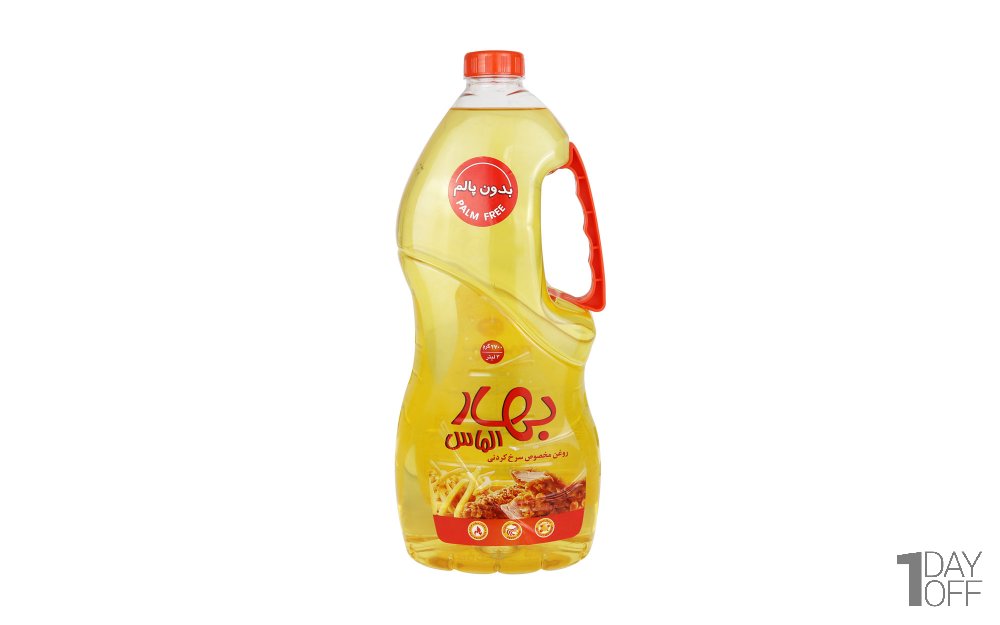روغن مایع سرخ کردنی بدون پالم بهار الماس مقدار 3 لیتر