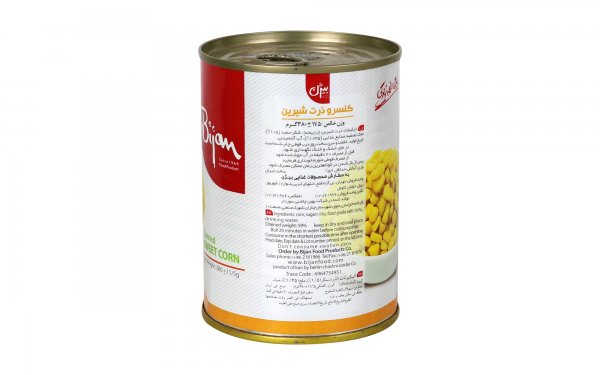 کنسرو ذرت شیرین بیژن  مقدار 380 گرم