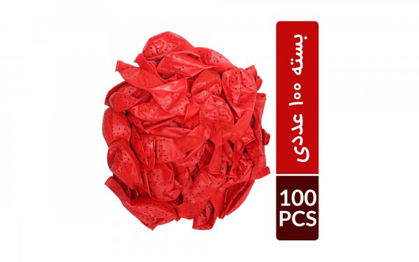 بادکنک  لاتکس یلدا هندوانه‌ای رنگ قرمز بسته 100 عددی