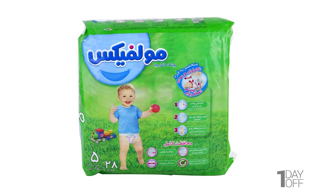 پوشک کامل بچه مولفیکس سایز 5 بسته 28 عددی