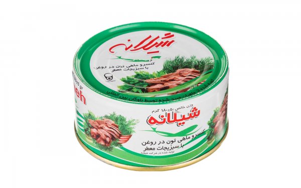 کنسرو ماهی تون در روغن با سبزیجات معطر شیلانه مقدار 180 گرم