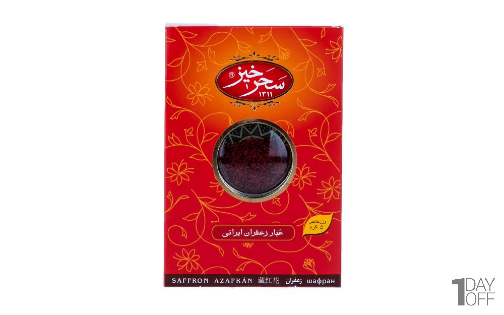 زعفران سرگل سحرخیز طرح خاتم مقدار 5 گرم