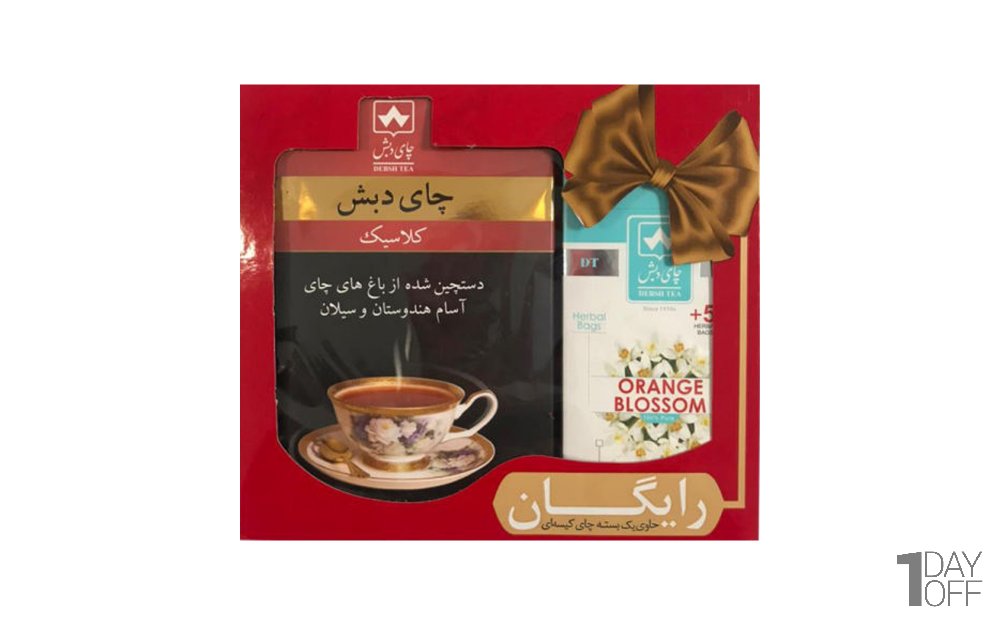چای کلاسیک دبش مقدار 500 گرم / دمنوش کیسه‌ای بهارنارنج دبش بسته 25 عددی