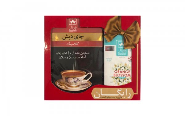 چای کلاسیک دبش مقدار 500 گرم / دمنوش کیسه‌ای بهارنارنج دبش بسته 25 عددی