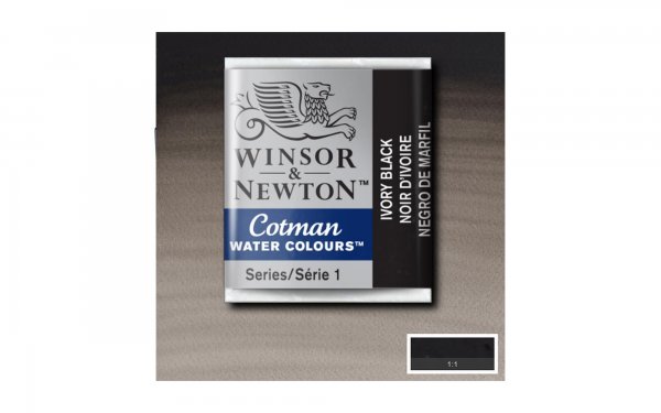 قرص آبرنگ وینزور (Winsor) سری Cotman رنگ IVORY BLACK