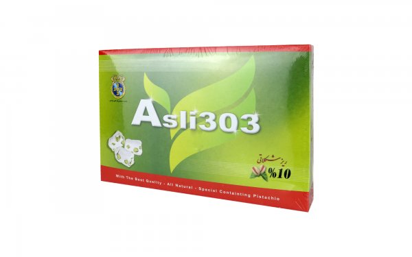 گز 10% مغز پسته ریز شکلاتی اثلی 303 بلداجی مقدار 450 گرم