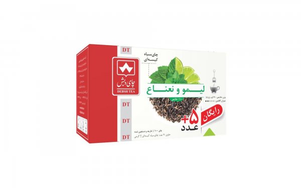 چای سیاه کیسه‌ای لیمو و نعناع دبش بسته 25 عددی
