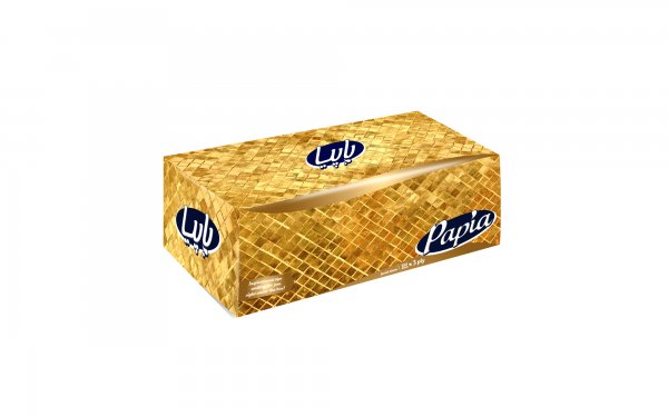 دستمال کاغذی سه‌لایه طلایی پاپیا بسته 100 برگ 