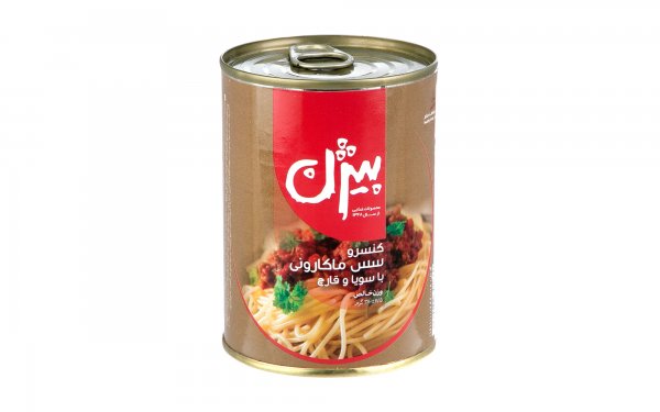 کنسرو سس ماکارونی با سویا و قارچ بیژن مقدار 380 گرم