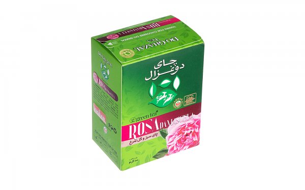 چای سبز و گل سرخ دوغزال مقدار 100 گرم 