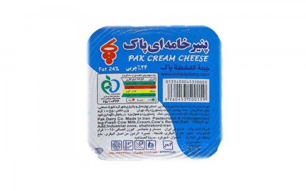 پنیرخامه ای پاک مقدار 100 گرم