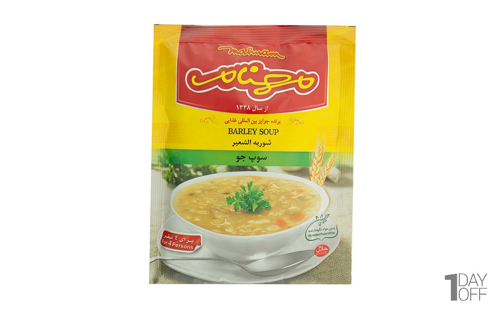 سوپ جو نیمه‌آماده مهنام مقدار 75 گرم