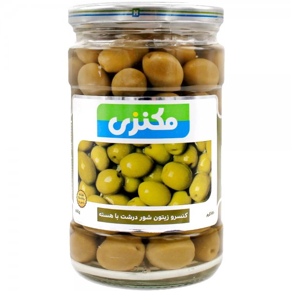 زیتون شور درشت با هسته مکنزی مقدار 660 گرم