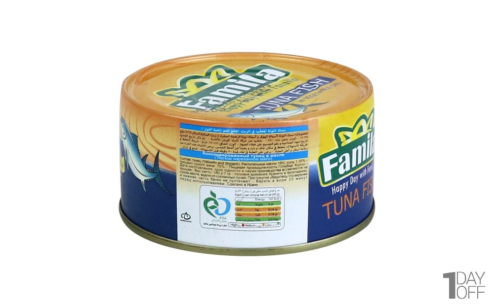کنسرو ماهی تون در روغن گیاهی فامیلا مقدار 180 گرم