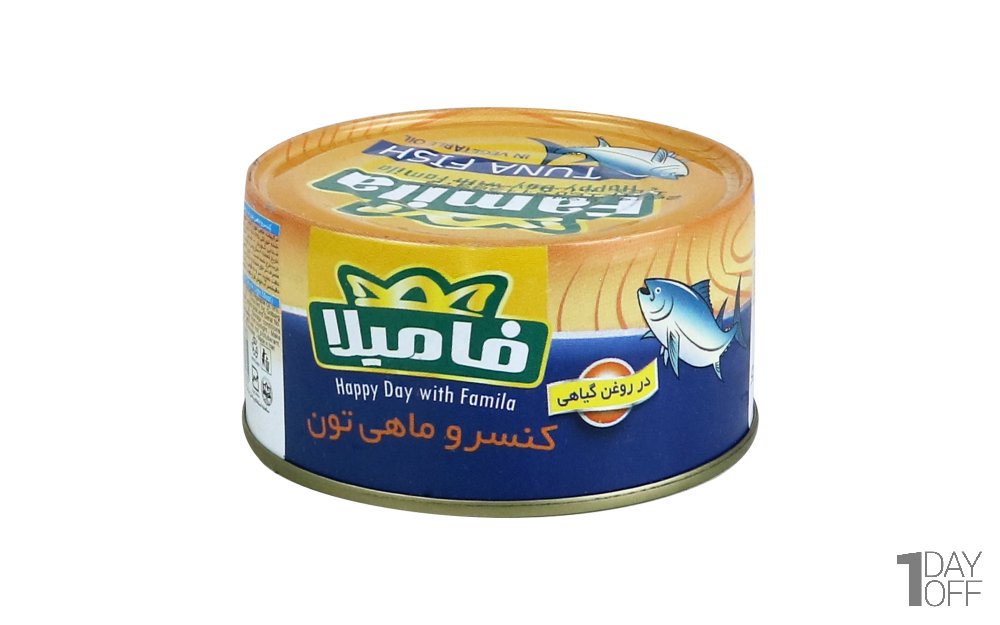 کنسرو ماهی تون در روغن گیاهی فامیلا مقدار 180 گرم