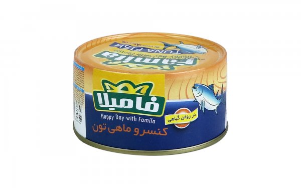 کنسرو ماهی تون در روغن گیاهی فامیلا مقدار 180 گرم