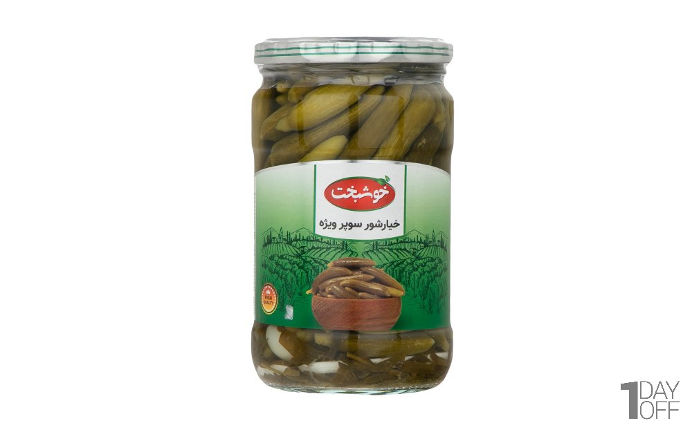 خیارشور سوپر ویژه خوشبخت مقدار 680 گرم 
