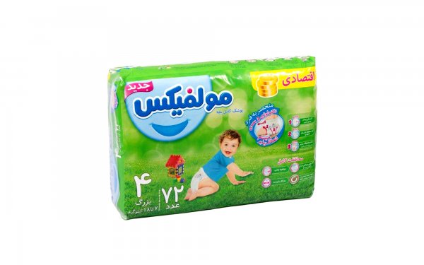 پوشک مولفیکس سایز 4 بسته 72 عددی 