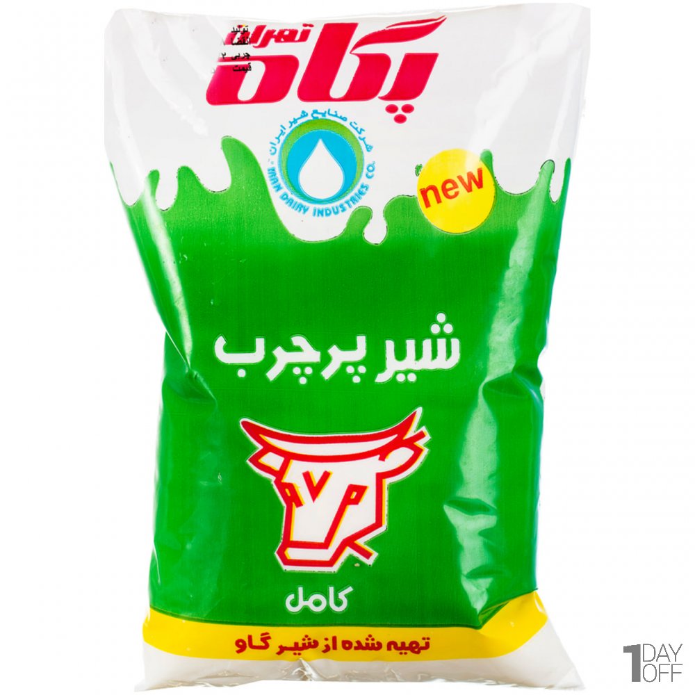 شیر پرچرب تازه نایلونی پگاه مقدار 800 گرم