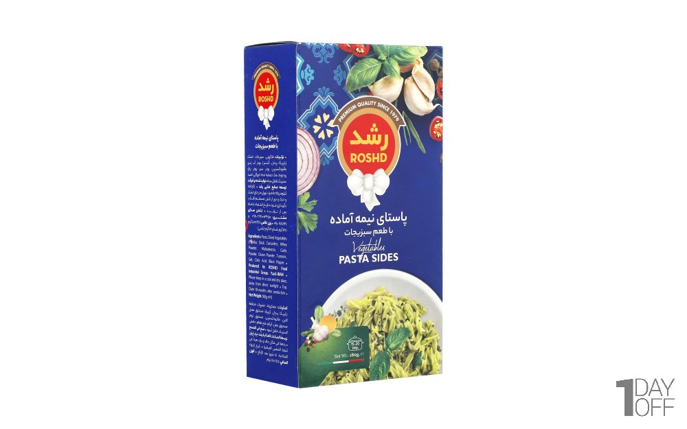پاستا نیمه آماده با طعم سبزیجات رشد مقدار 180 گرم