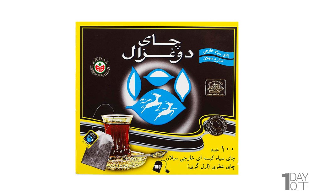 چای کیسه‌ای معطر دوغزال بسته 100 عددی