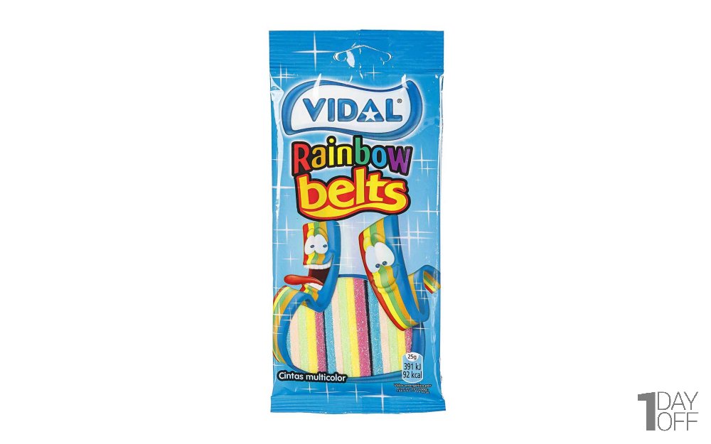 پاستیل شکری رنگین‌کمانی ویدال (Vidal) مقدار 100 گرم 