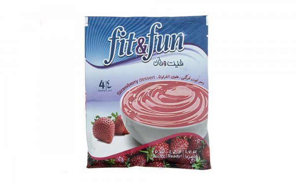 دسر توت‌فرنگی فیت و فان مقدار 110 گرم