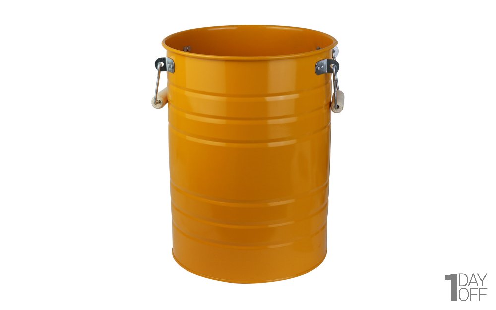 گلدان فلزی دسته‌ چوبی تورینگ ابعاد 38x29x29 سانتی‌متر رنگ نارنجی پرتقالی