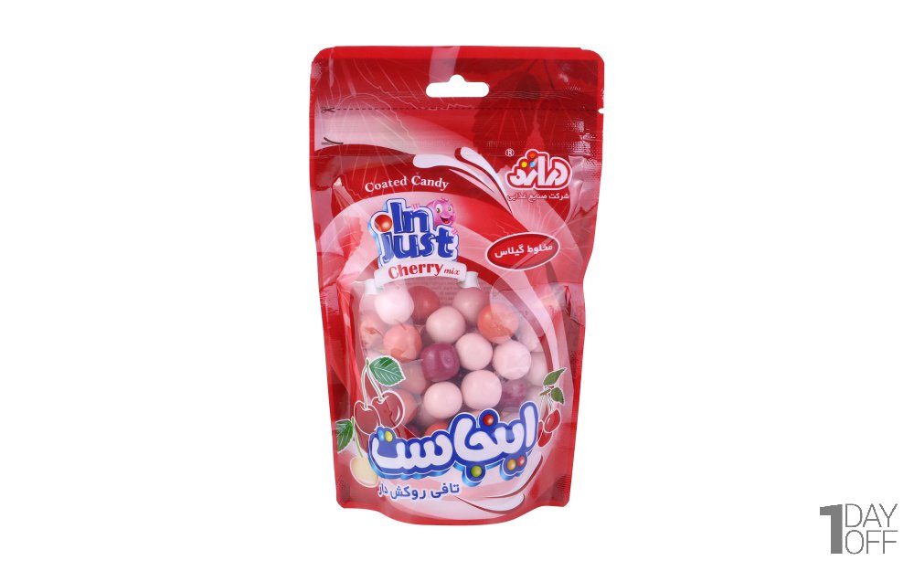 تافی روکش‌دار مخلوط گیلاس اینجاست مقدار 140 گرم