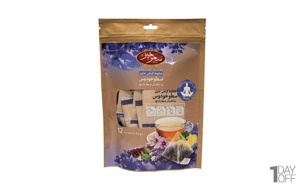 دمنوش اسطوخودوس و زعفران سحرخیز بسته 12 عددی