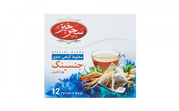 دمنوش جنسینگ زنجبیل سحرخیز بسته 12 عددی
