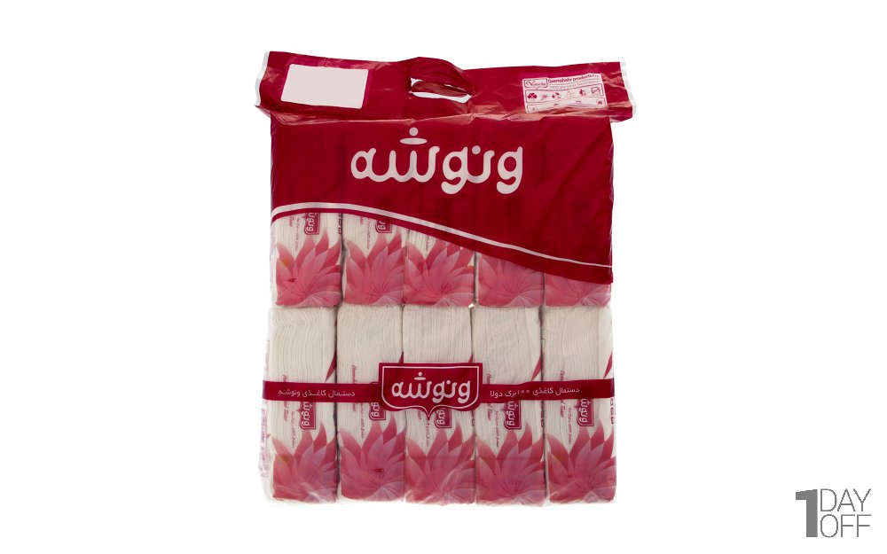 دستمال کاغذی دولایه 100 برگ ونوشه مدل Flower بسته 10 عددی