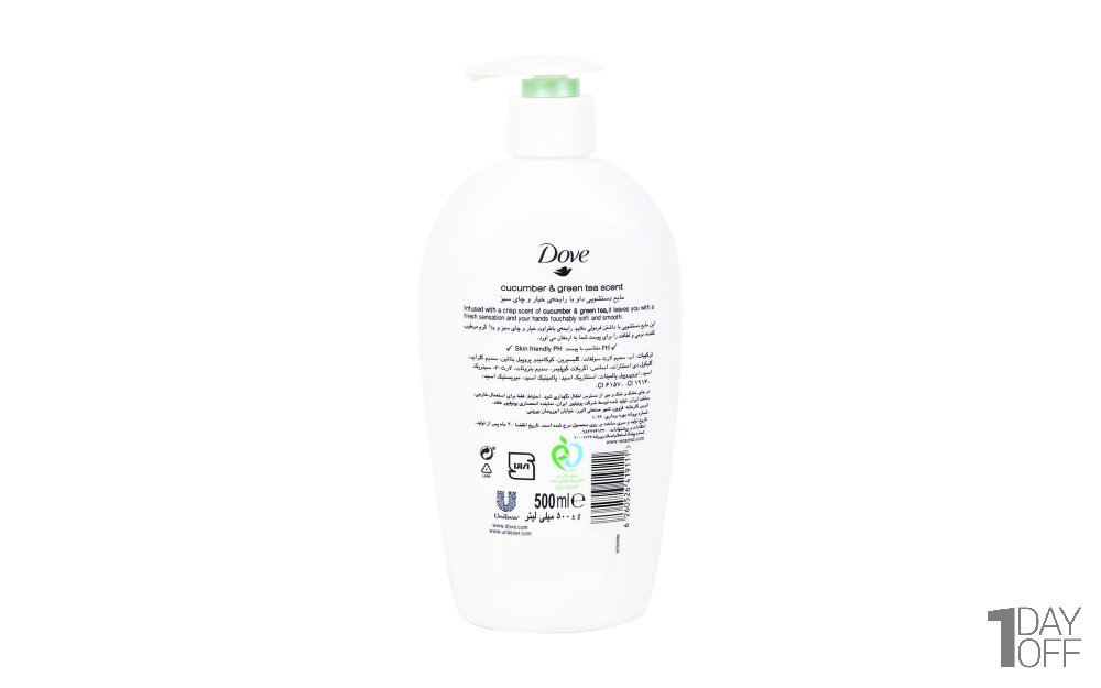 مایع دستشویی با رایحه خیار و چای سبز داو (Dove) مقدار 500 میلی‌لیتر