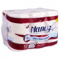 دستمال توالت سه‌لایه نانسی بسته 12 رول